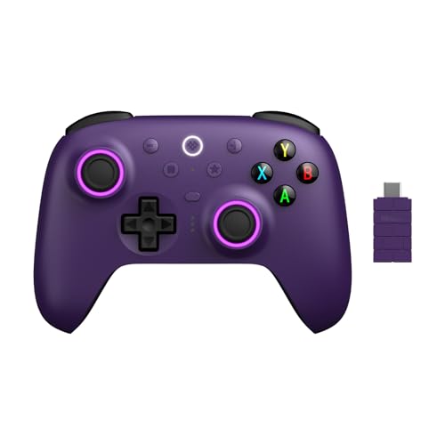 8BitDo Ultimate 2 Wireless Controller for Windows PC  Apple  Steam & Android  Gaming Controller with TMR Joysticks  Hall/Tactile Triggers  Motion Control  RGB Fire Ring  1000Hz Polling Rate  Purple