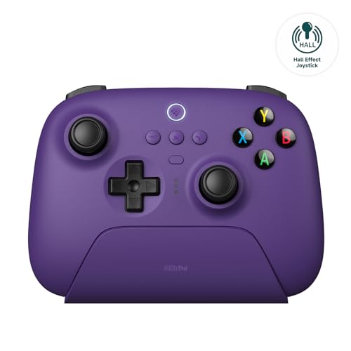 8BitDo Ultimate 2 Wireless Controller for Windows PC  Apple  Steam & Android  Gaming Controller with TMR Joysticks  Hall/Tactile Triggers  Motion Control  RGB Fire Ring  1000Hz Polling Rate  Purple