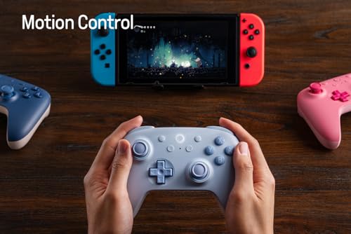 8Bitdo Ultimate 2C Hall Effect Joysticks Bluetooth Controller with Remappable L4/R4 Bumpers  6 axis Motion Control  Rumble Vibration and Turbo Function for Switch/Switch 2  Blue 
