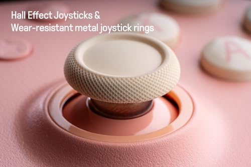 8Bitdo Ultimate 2C Hall Effect Joysticks and Hall Triggers Wireless Controller for Windows PC and Android  with Remappable L4/R4 Bumpers  Turbo function & Rumble vibration  Peach