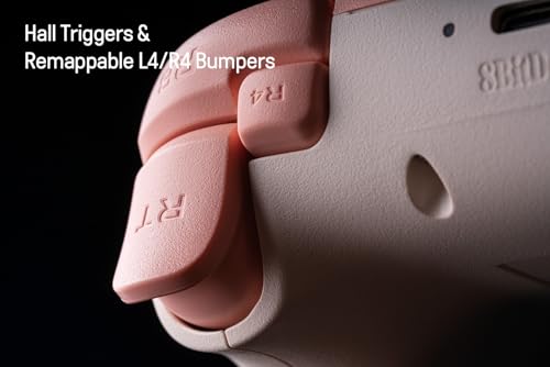 8Bitdo Ultimate 2C Hall Effect Joysticks and Hall Triggers Wireless Controller for Windows PC and Android  with Remappable L4/R4 Bumpers  Turbo function & Rumble vibration  Peach