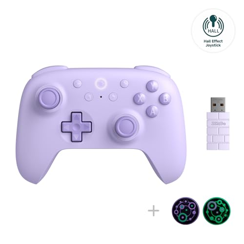 8Bitdo Ultimate 2C Hall Effect Joysticks and Hall Triggers Wireless Controller for Windows PC and Android  with Remappable L4/R4 Bumpers  Turbo function & Rumble vibration  Peach