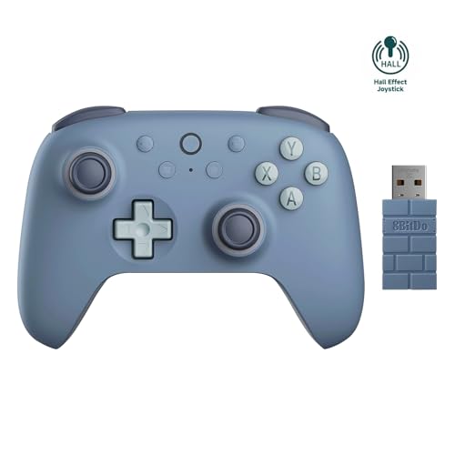 8Bitdo Ultimate 2C Wireless Controller for Windows PC and Android  with 1000Hz Polling Rate  Hall Effect Joysticks and Hall Triggers  and Remappable L4/R4 Bumpers  Dark Blue 