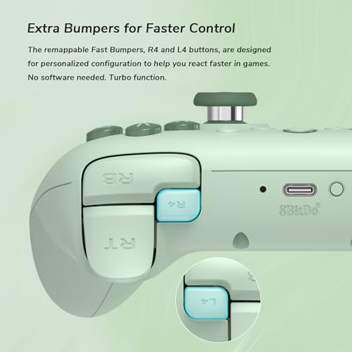 8Bitdo Ultimate 2C Wireless Controller for Windows PC and Android  with 1000Hz Polling Rate  Hall Effect Joysticks and Hall Triggers  and Remappable L4/R4 Bumpers  Dark Blue 