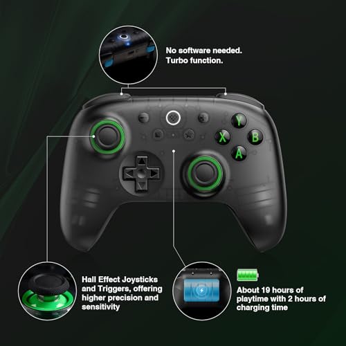 8Bitdo Ultimate 2C Wireless Controller for Windows PC and Android  with 1000Hz Polling Rate  Hall Effect Joysticks and Hall Triggers  and Remappable L4/R4 Bumpers  Dark Blue 