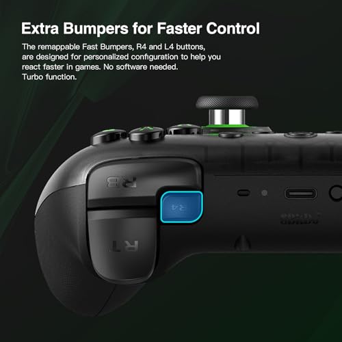 8Bitdo Ultimate 2C Wireless Controller for Windows PC and Android  with 1000Hz Polling Rate  Hall Effect Joysticks and Hall Triggers  and Remappable L4/R4 Bumpers  Dark Blue 