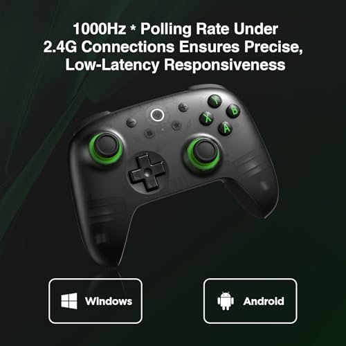 8Bitdo Ultimate 2C Wireless Controller for Windows PC and Android  with 1000Hz Polling Rate  Hall Effect Joysticks and Hall Triggers  and Remappable L4/R4 Bumpers  Dark Blue 