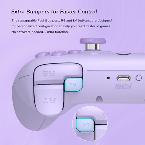 8Bitdo Ultimate 2C Wireless Controller for Windows PC and Android  with 1000Hz Polling Rate  Hall Effect Joysticks and Hall Triggers  and Remappable L4/R4 Bumpers  Dark Blue 