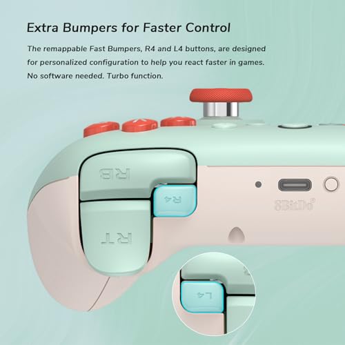 8Bitdo Ultimate 2C Wireless Controller for Windows PC and Android  with 1000Hz Polling Rate  Hall Effect Joysticks and Hall Triggers  and Remappable L4/R4 Bumpers  Dark Blue 