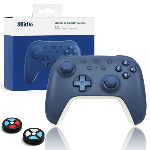 8Bitdo Ultimate 2C Wireless Controller for Windows PC and Android  with 1000 Hz Polling Rate  Hall Effect Joysticks and Triggers  and Remappable L4/R4 Bumpers  Special Edition Blueberry 