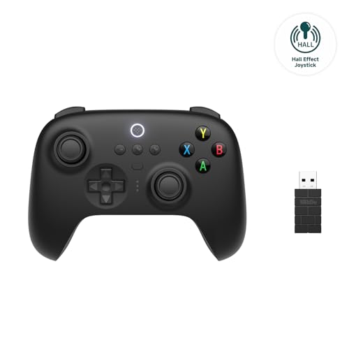 8Bitdo Ultimate 2 4G Wireless Controller  Hall Effect Joystick Update  Gaming Controller with Charging Dock for PC  Android  Steam Deck & Apple  Black