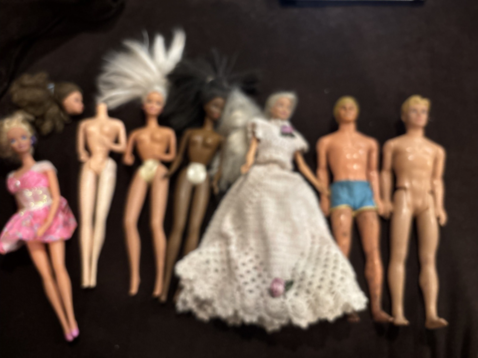 8 Pc Barbie And Ken Dolls Lot Of Vintage Era Barbie Ken Dolls Nude SALE  