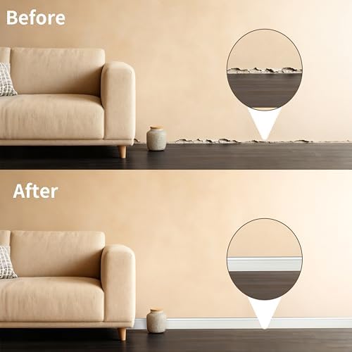 8 Pcs Wall Baseboard Molding Trim 47 2 x 3 15 in  High Impact Polystyrene Waterproof Skirting Board for Home Decor  Installed with Glue Not Include 8PC