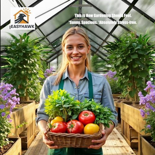 8x14 FT Greenhouse  Polycarbonate Green House with Quick Setup Structure and Roof Vent  Aluminum Large Walk in Greenhouse for Outside Garden Backyard  Black