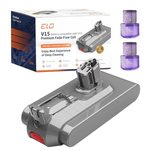 95 Mins V11/V15 Battery Replacement   High Capacity  Fast Charging  Strong Suction   Built for Dyson V11/V15 Click in battery vaccums/ Detect Submarine/Outsize/Extra/Absolute Series   SV15 SV22  SV47