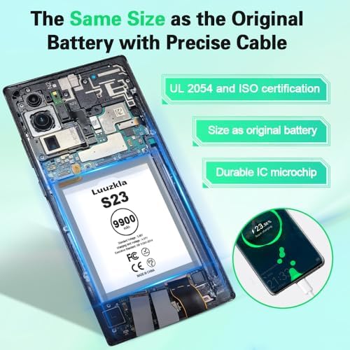 9900mAh Battery Compatible with Galaxy S23  New Upgrade   Super Capacity Replacement Battery Compatible with Galaxy S23 SM S911B SM S911U SM S911U1 SM S911N EB BS912ABY with Ful Kits