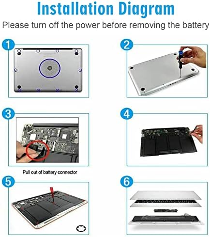 A1405 Laptop Battery for MacBook Air 13 inch A1466  Mid 2012 Mid 2013 Early 2014  Early 2015 2017  A1369  Late 2010  Mid 2011 Version  fits A1496 A1377  EMC  2925  2469  2559  2392  2632  3178