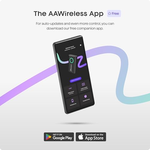 AAWireless TWO  Compatible with Android Auto & Apple Carplay 2 in 1 Wireless Adapter   Wireless Connection via Bluetooth & WiFi   iPhone X  & Android 11    Multifunctional Button   Made in Europe