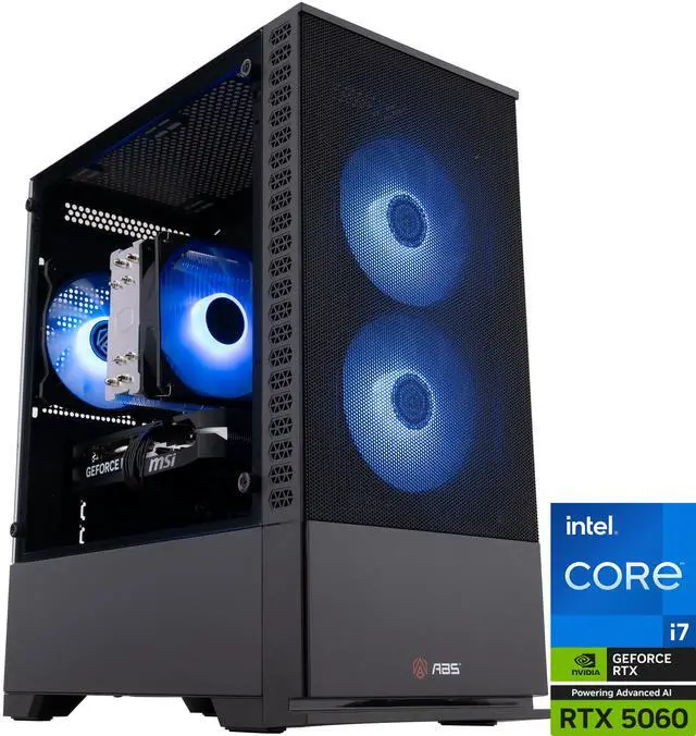 ABS Cyclone Aqua Gaming PC   Windows 11   Intel Core i7 14700F   GeForce RTX 5060   DLSS 4   32GB DDR5 6400MHz   1TB M 2 NVMe SSD