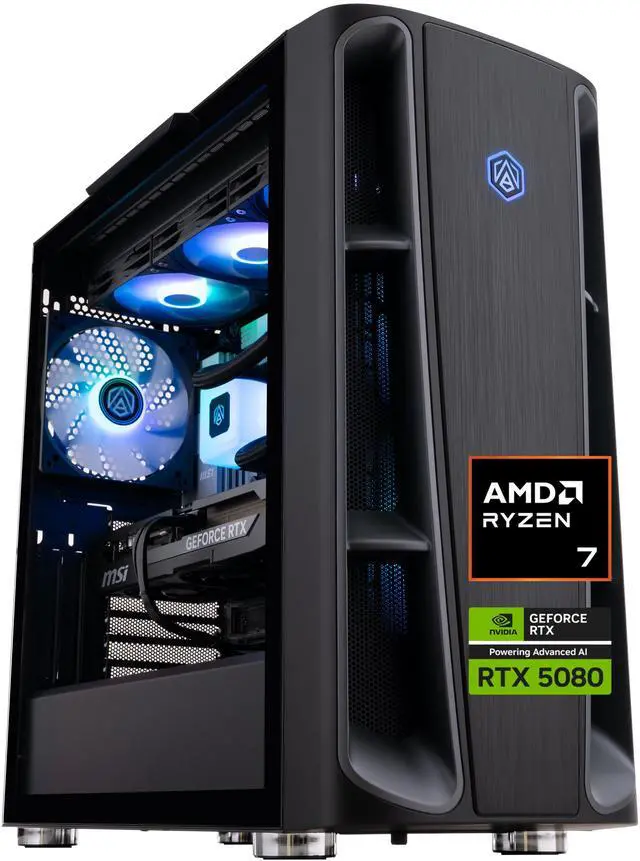ABS Kaze II Ruby Gaming PC   Windows 11   AMD Ryzen 7 9800X3D   GeForce RTX 5080   DLSS 4   AI Powered Performance   32GB DDR5 6400   2TB M 2 NVMe SSD   KIIR9800X3D5080