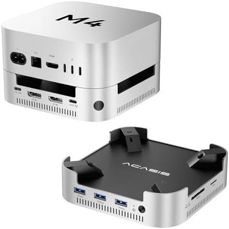 ACASIS 40Gbps Mac mini M4 Dock & Stand with Dual Bay NVMe SSD Enclosure  Aluminum DP Hub for Mac mini M4 and M4 Pro 2024  4K60Hz DP  3X10G USB A  PD 30W  SD/TF 4 0  Support Dual SSD B M M Key