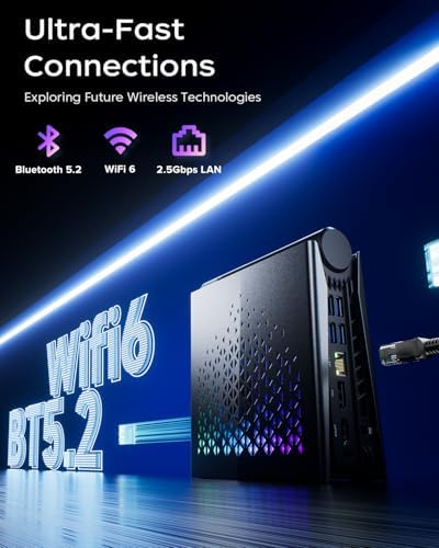 ACEMAGICIAN S3A Mini PC  Ryzen 7 8745HS up to 4 9GHz   16GB DDR5 5600MHz 512GB NVMe SSD Computers with Radeon 780M  Light Gaming PCs for Home Offices RGB WiFi6 BT5 2 Dual Fan 3 Modes Win11 Pro Desktop