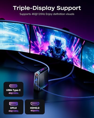 ACEMAGICIAN S3A Mini PC  Ryzen 7 8745HS up to 4 9GHz   16GB DDR5 5600MHz 512GB NVMe SSD Computers with Radeon 780M  Light Gaming PCs for Home Offices RGB WiFi6 BT5 2 Dual Fan 3 Modes Win11 Pro Desktop