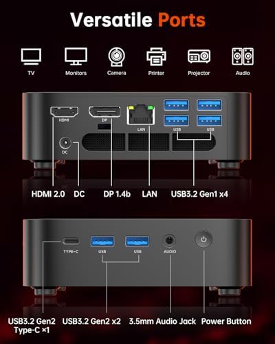 ACEMAGIC K1 Mini PC AMD Ryzen 4300U  Up to 3 7Ghz   16GB DDR4 512GB SSD  Mini Computer with Radeon Graphics  4K Triple Display USB C 28W Performance  Ethernet VESA  WiFi/BT  Business & Home Office