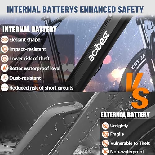 ACTBEST Core Electric Bike for Adults   Peak 1200W Brushless Motor Mountain Ebike 500Wh Removable Built in Battery Up to 55 Miles  27 5X2 1 Tire Step Over Bicycle  Commute E Bikes with 7 Speed