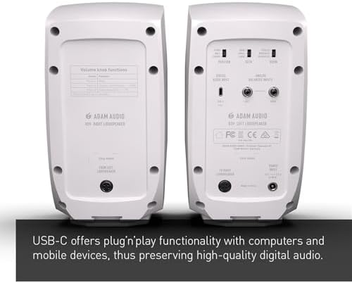 ADAM Audio D3V Active Desktop Monitoring System with USB C Connection  Pair  Black 