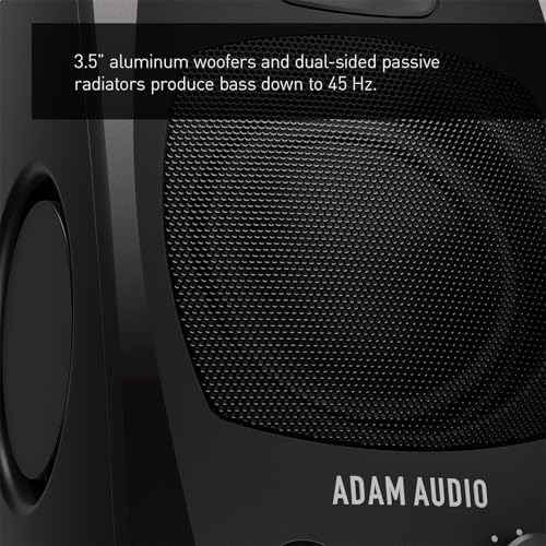 ADAM Audio D3V Active Desktop Monitoring System with USB C Connection  Pair  Black 