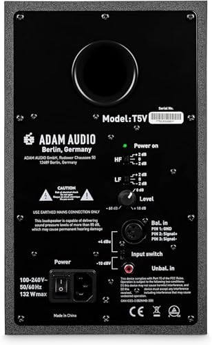 ADAM Audio T5V Studio Monitor for recording  mixing and mastering  Studio Quality Sound  Single 