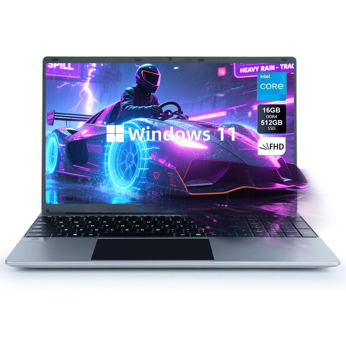 AEEZO 15 6 inch Laptop  16GB RAM 512GB ROM  Intel Celeron Quad Core  N5095 1080P FHD  38000mWh Battery  Windows 11 Laptop Computers Support WiFi  Bluetooth  Type C  TF Card