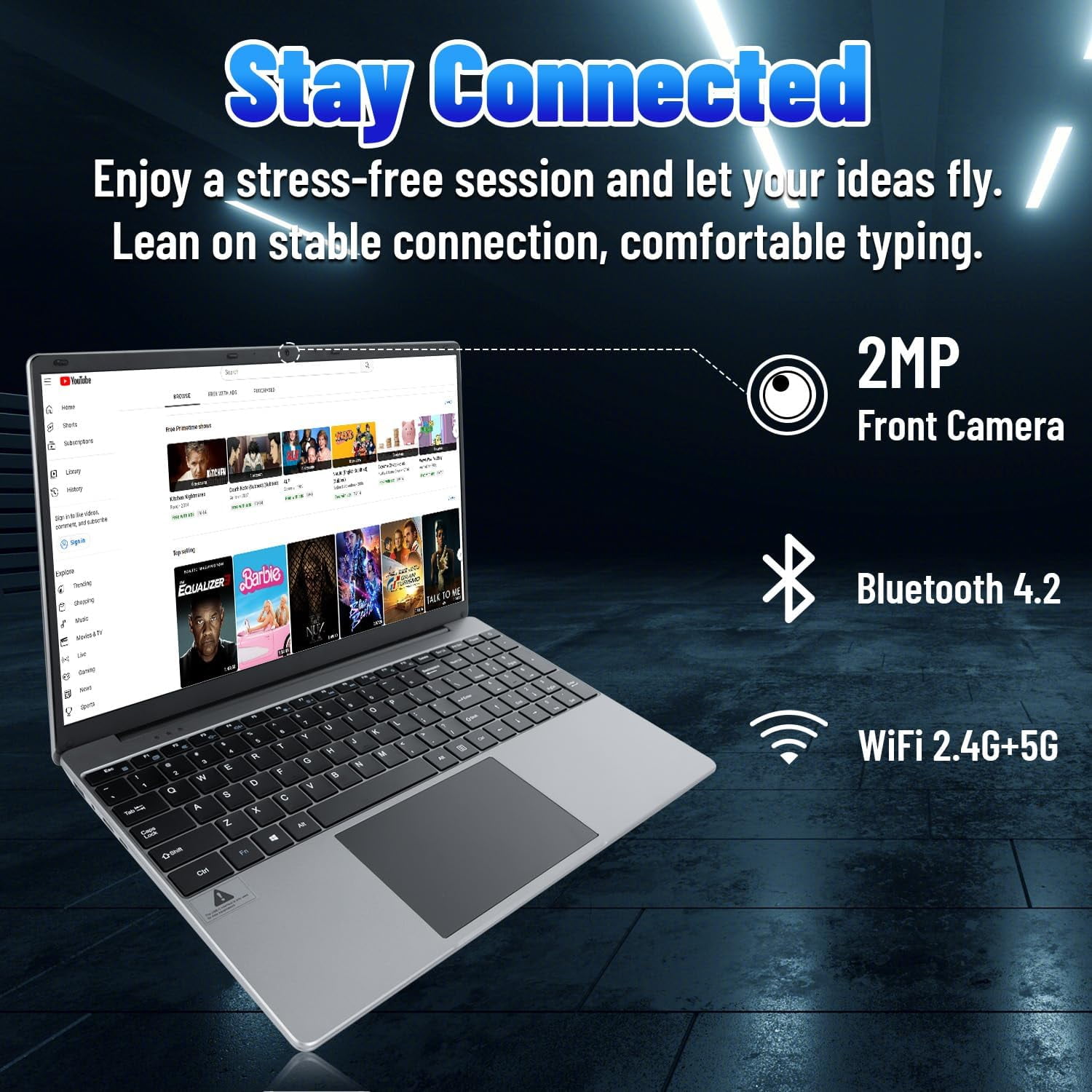 AEEZO 15 6 inch Laptop  16GB RAM 512GB ROM  Intel Celeron Quad Core  N5095 1080P FHD  38000mWh Battery  Windows 11 Laptop Computers Support WiFi  Bluetooth  Type C  TF Card
