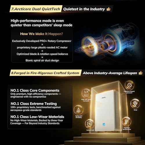 AEOCKY 4500 Sq Ft Energy Star Most Efficient 2025 Dehumidifier  Max 80 Pint/Day Smart Compressor Dehumidifier with Drain Hose  Intelligent Humidistat for Basement Bedroom Home Bathroom