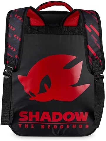 AI ACCESSORY INNOVATIONS Sonic The Hedgehog Backpack for Boys & Girls  Shadow 16 Inch Schoolbag with Reflective Ink  Black
