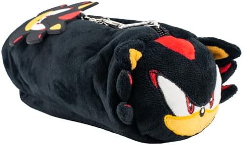 AI ACCESSORY INNOVATIONS Shadow Soft Plush Multi Function Storage Case  Sonic The Hedgehog Plush Bag Charm with 3D Features  Black
