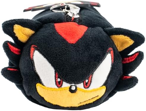 AI ACCESSORY INNOVATIONS Shadow Soft Plush Multi Function Storage Case  Sonic The Hedgehog Plush Bag Charm with 3D Features  Black