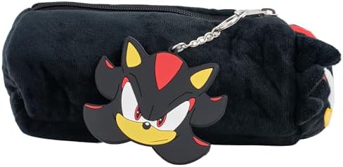 AI ACCESSORY INNOVATIONS Shadow Soft Plush Multi Function Storage Case  Sonic The Hedgehog Plush Bag Charm with 3D Features  Black