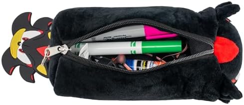 AI ACCESSORY INNOVATIONS Shadow Soft Plush Multi Function Storage Case  Sonic The Hedgehog Plush Bag Charm with 3D Features  Black