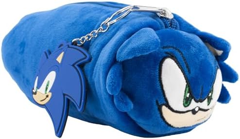 AI ACCESSORY INNOVATIONS Shadow Soft Plush Multi Function Storage Case  Sonic The Hedgehog Plush Bag Charm with 3D Features  Black