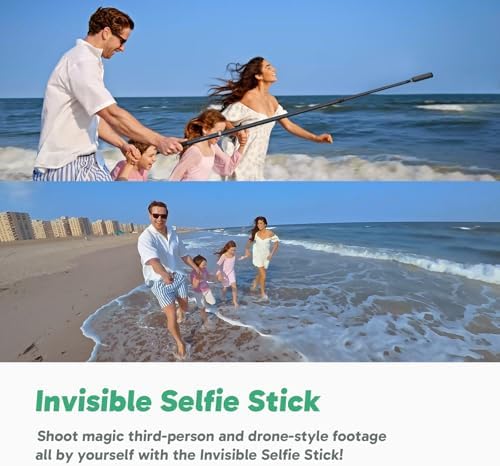 AKASO 360 Action Camera Drone View Combo  5 7K 360 Video with 1/2 48MP Sensors  72MP 360 Photo  360 SuperSmooth  118 inch  3m  Invisible Selfie Stick  360  Horizon Lock  AI Tracking