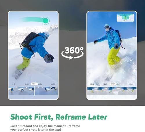 AKASO 360 Weatherproof 360  Action Camera   5 7K 360 Video with 1/2 48MP Sensors  72MP 360 Photo  360 SuperSmooth  2 29 Touchscreen  Invisible Selfie Stick Effect  360  Horizon Lock  AI Tracking