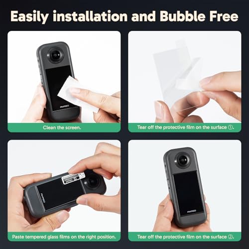 AKASO Screen Protector 360 Camera  2 Pack   Tempered Glass LCD Display Film Screen Protective Cover  Ultra HD  9H Hardness  Scratch Resistant