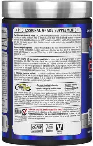 ALLMAX Nutrition   Creatine Monohydrate  Micronized Creatine Powder for Strength and Muscle Recovery  Gluten Free & Fast Absorbing 400g