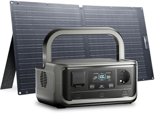 ALLPOWERS VOLIX P300 Portable Power Station  256Wh LiFePO4 Battery  300W Solar Generator 600W peak   <20ms UPS  MPPT 110W Max  AC Fast Charge  100W USB C Output for Home Backup  Office  RV  Camping