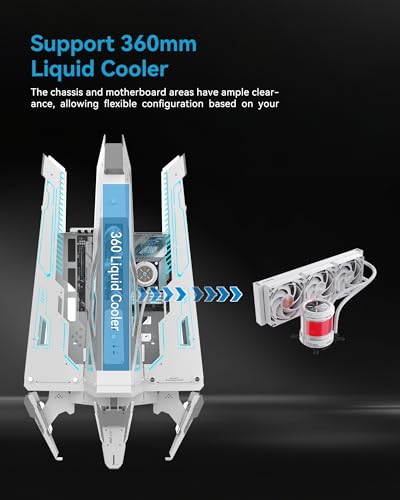 ALSEYE StarArk Full Tower Gaming PC Case with 9 16 LCD Screen  E ATX Compatibility  4xHDD/4xSSD Bays  360mm Radiator Support & Tempered Glass