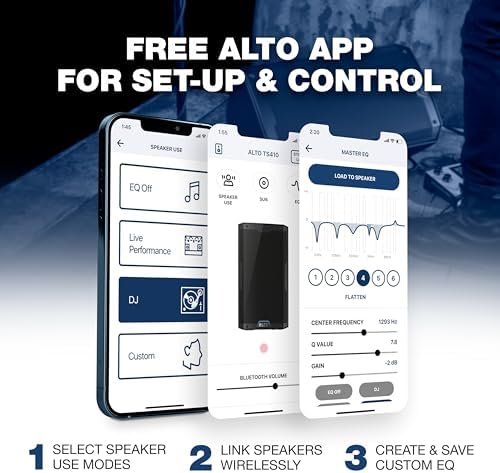 ALTO TS410 2000W 10 Powered PA Speaker with 3 Channel Mixer  Bluetooth Streaming  Wireless Loudspeaker Linking  DSP App