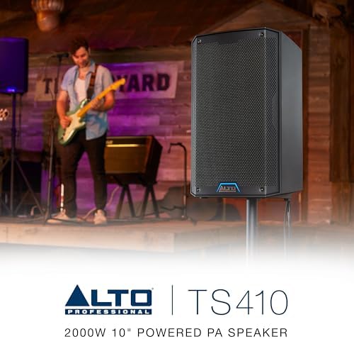 ALTO TS410 2000W 10 Powered PA Speaker with 3 Channel Mixer  Bluetooth Streaming  Wireless Loudspeaker Linking  DSP App