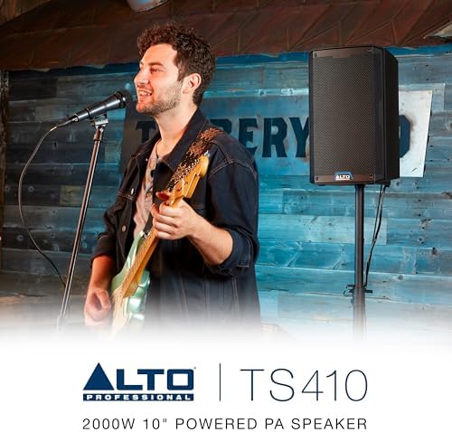 ALTO TS410 2000W 10 Powered PA Speaker with 3 Channel Mixer  Bluetooth Streaming  Wireless Loudspeaker Linking  DSP App